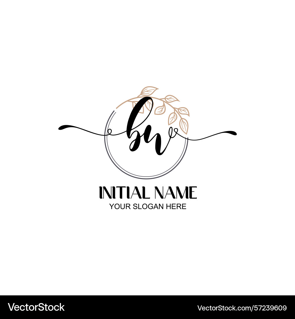 Elegant initial logo design with botanical Elegant initial logo design with botanical Vector Image