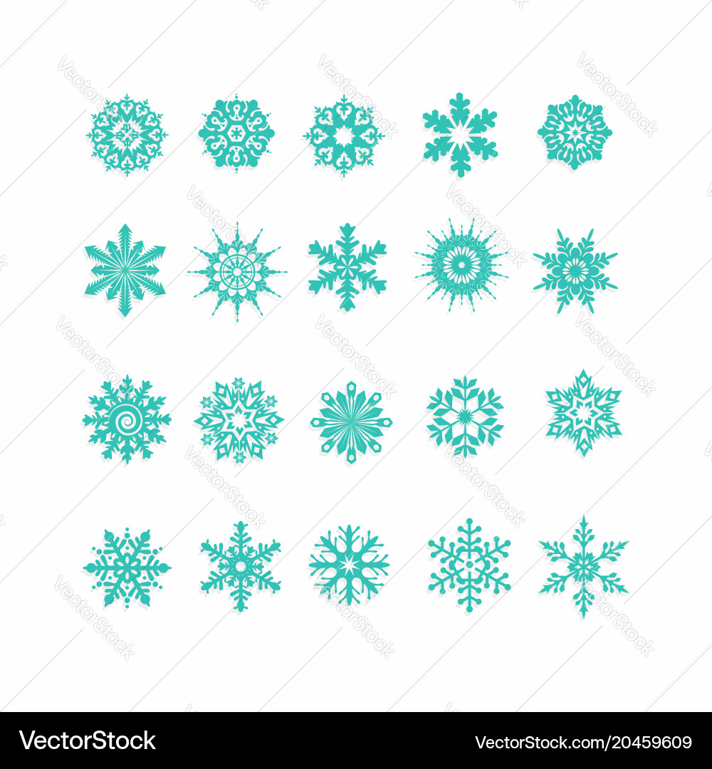 Green snowflakes icon on white background Vector Image