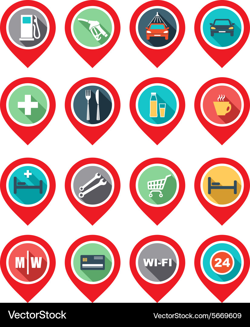 Map Pointer Icons - Service & Utility vector image