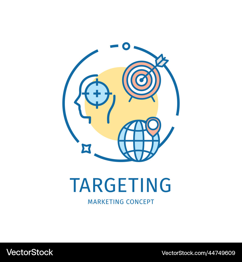 Marketing thin line icon concept Marketing thin line icon concept vector image