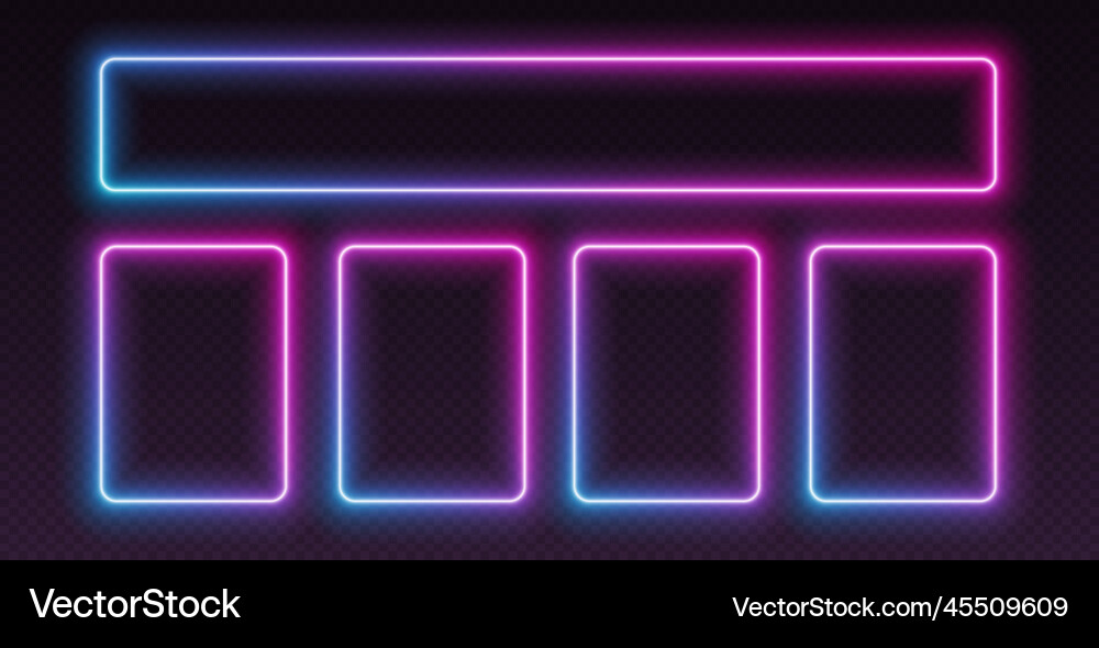 Neon quiz template ui design for questionnaire Neon quiz template ui design for questionnaire vector image