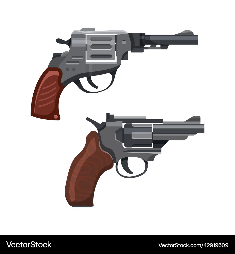 Pistolenpistole magnum revolver oder Cowboy Handgun Pistolenpistole magnum revolver oder Cowboy Handgun vektorbild
