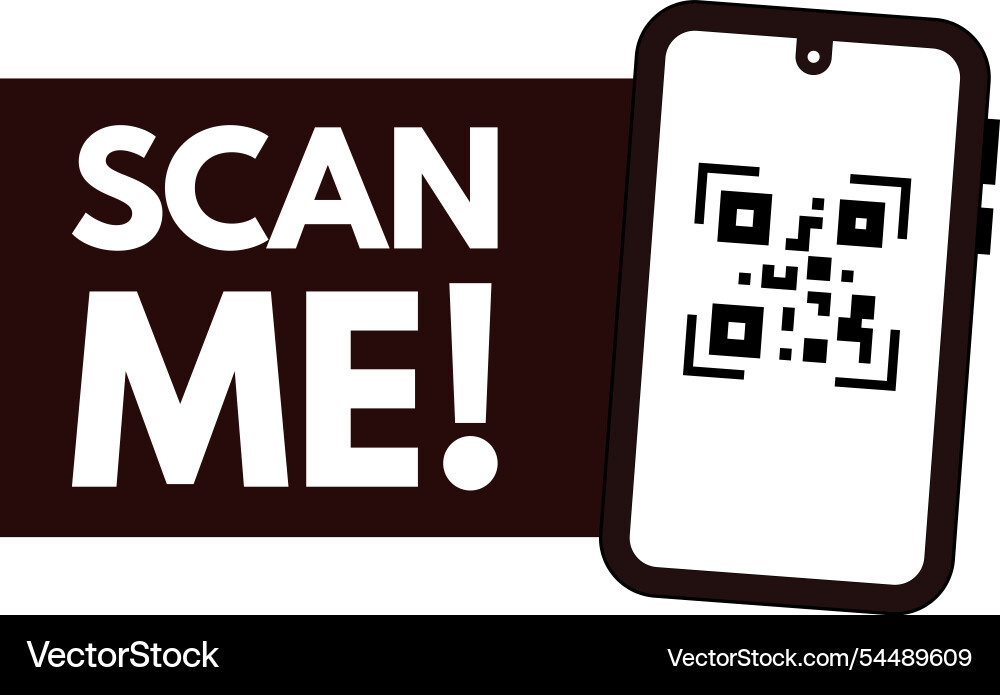 Scan qr code me vector image