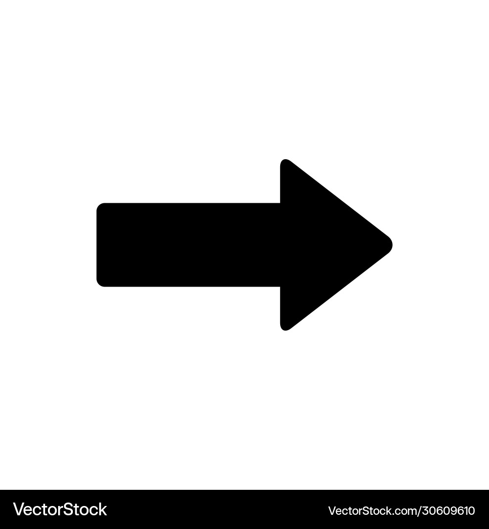 Arrow glyph icon and pointer sign vector image