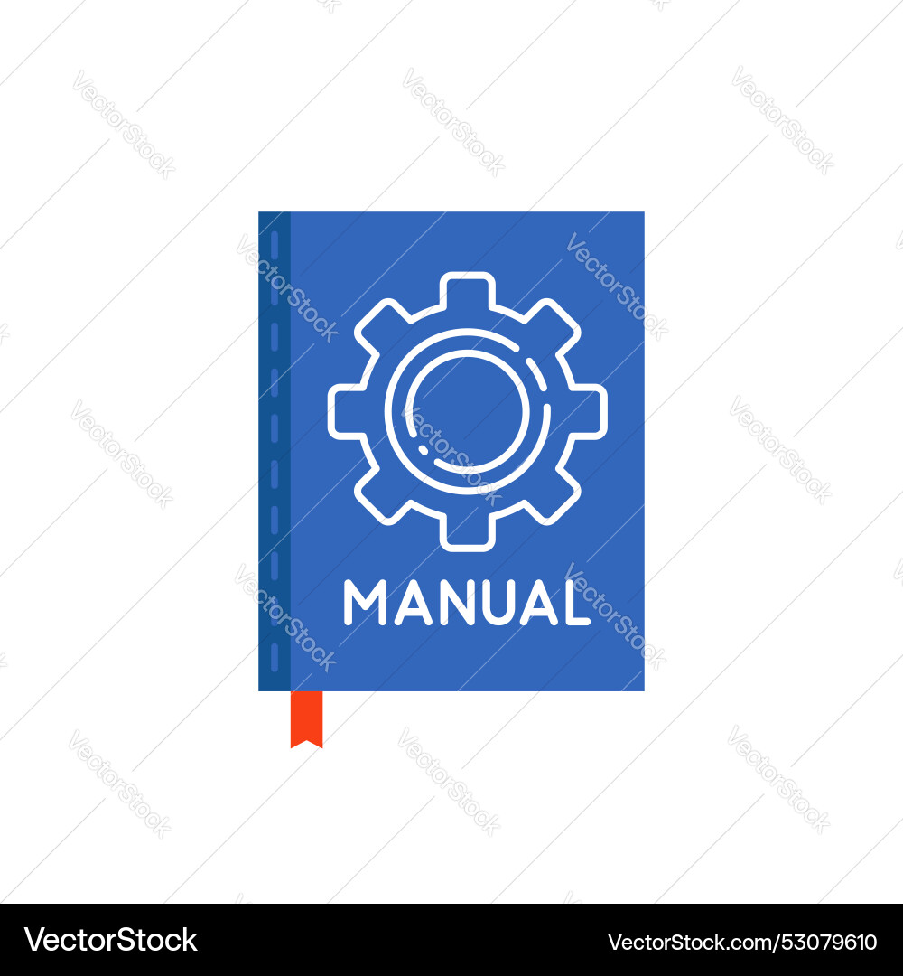 Blue manual book like guidance icon Royalty Free Vector