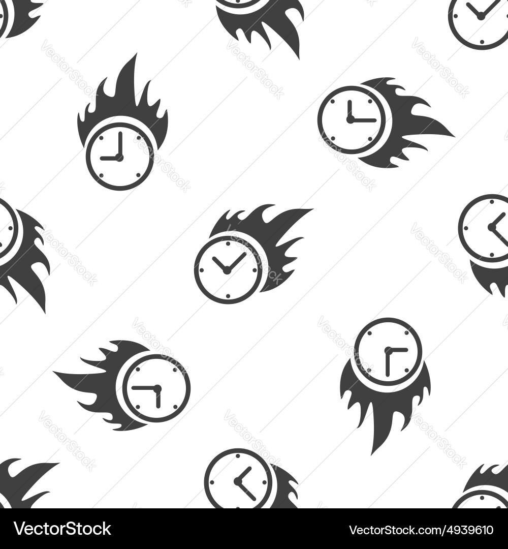 Burning clock pattern Vector Image