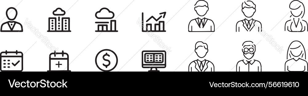 Business icons set for web and app design Vector Image
