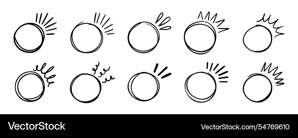 Circle brackets doodle line for quotation set Circle brackets doodle line for quotation set vector image