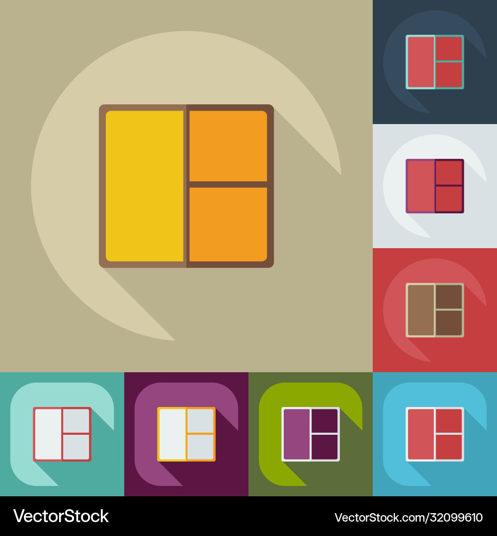 Flat modern design with shadow icons window vector image