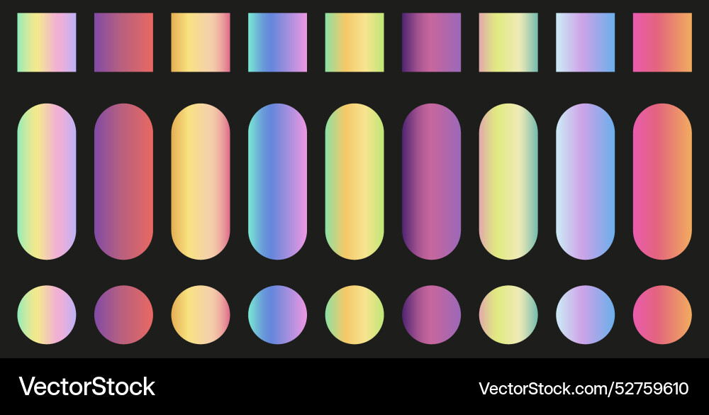 Full color forms gradient palette simple Vector Image