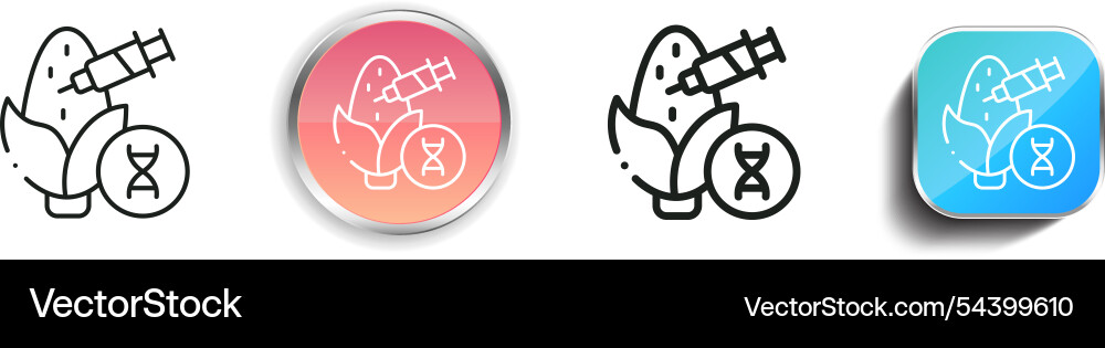 Gmo food icon thin linear regular and button vector image