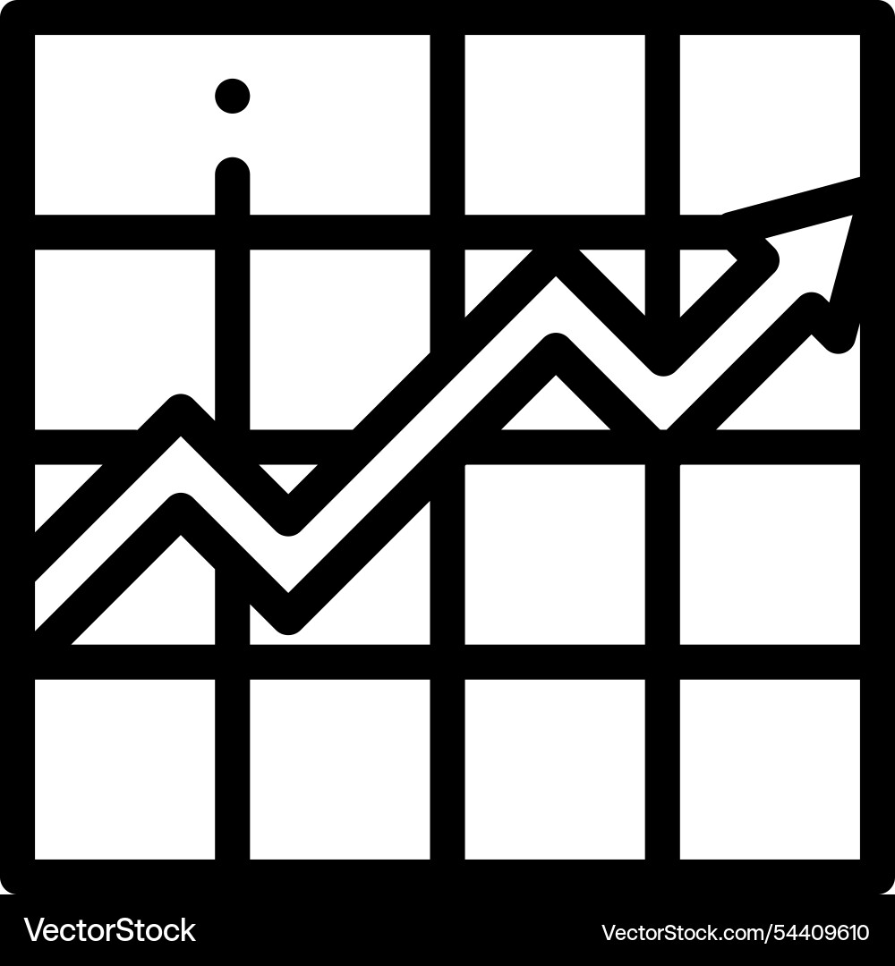 Line chart icon thin linear style design isolated Line chart icon thin linear style design isolated Vector Image