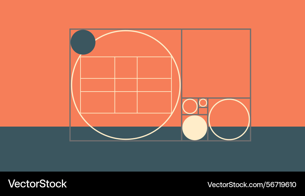 Minimal abstract geometric composition with circle Minimal abstract geometric composition with circle Vector Image