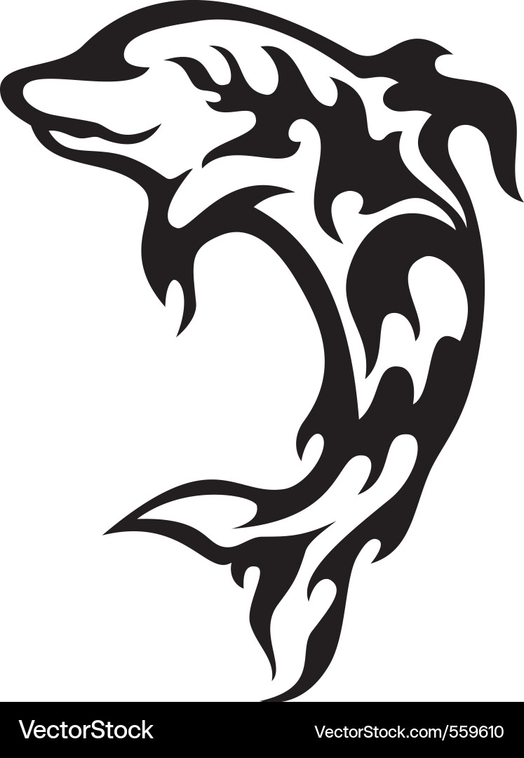 Ocean Tribal Dolphin vector image