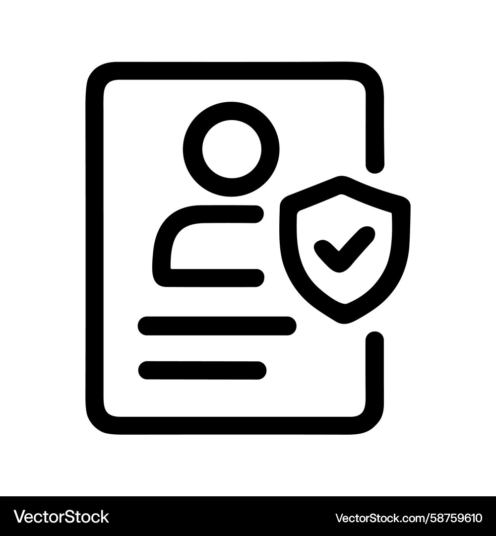Secure Profile Checkmark Icon Vector Image