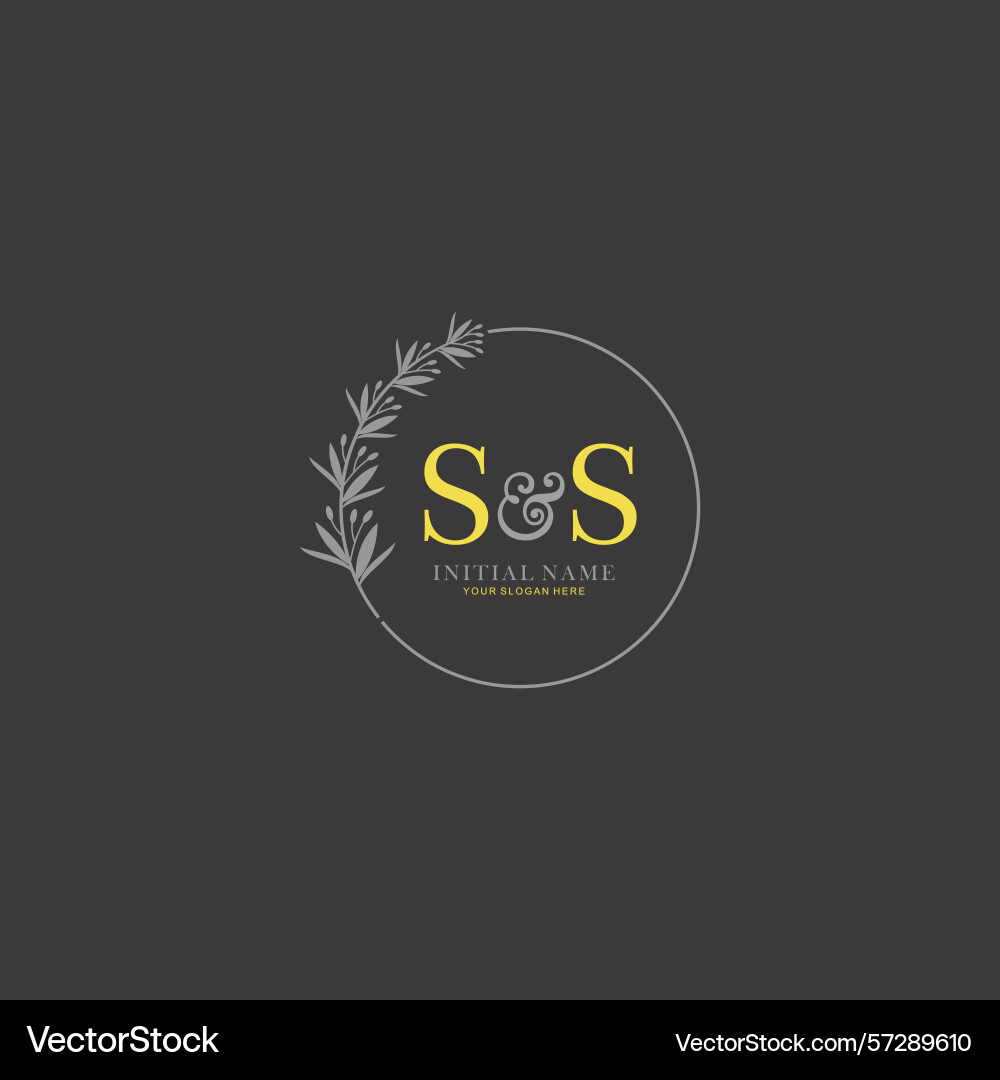 Ss initial logo templates with botanical elements Ss initial logo templates with botanical elements Vector Image