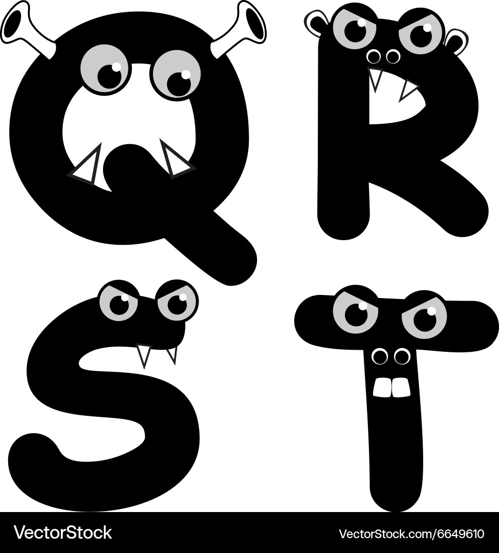 Strange creature font type vector image