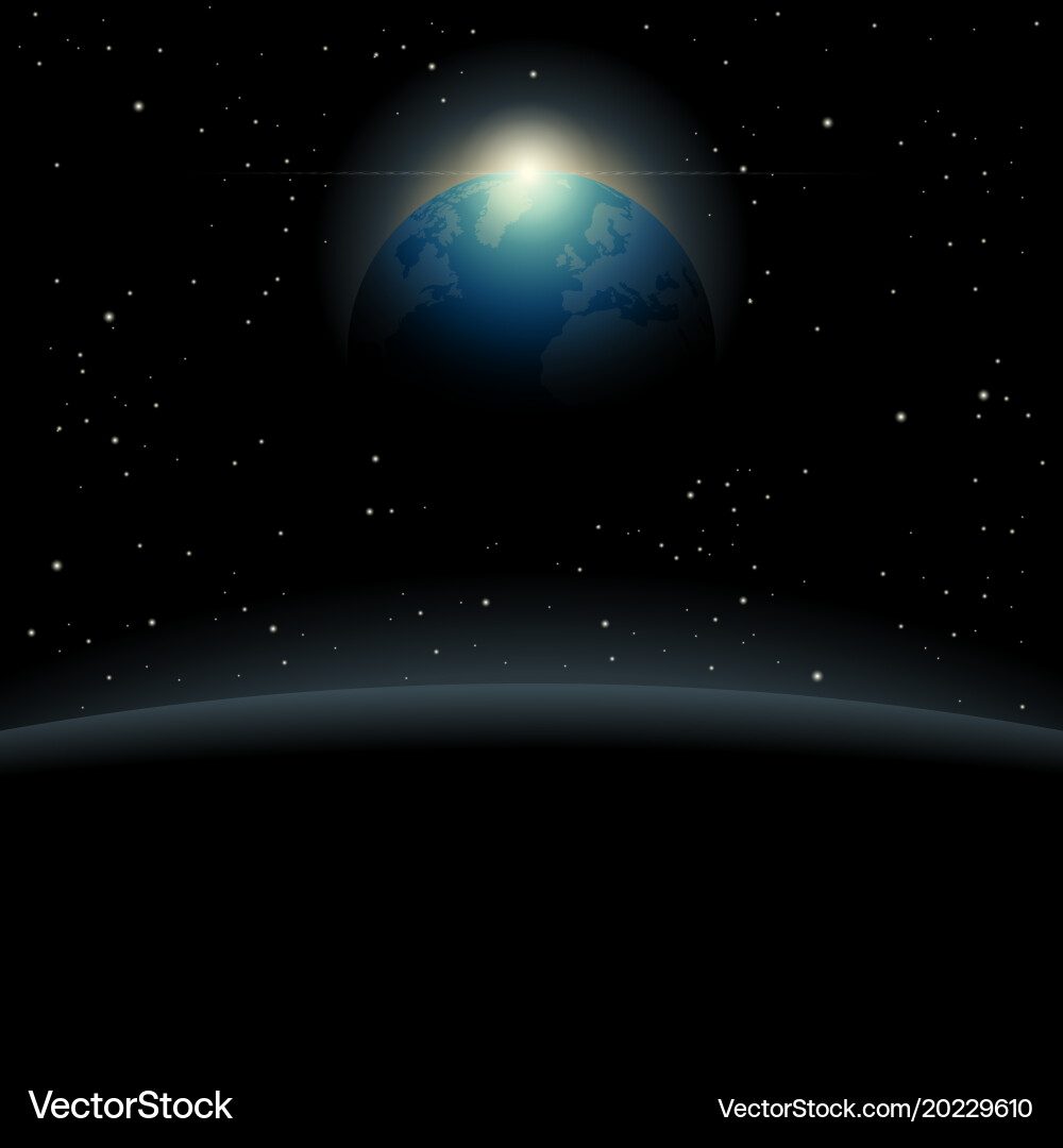 View of the planet earth from outer space vector image