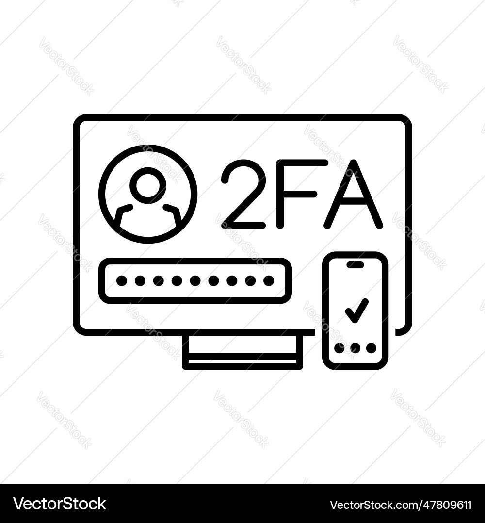 2fa two factor verification authentication icon vector image