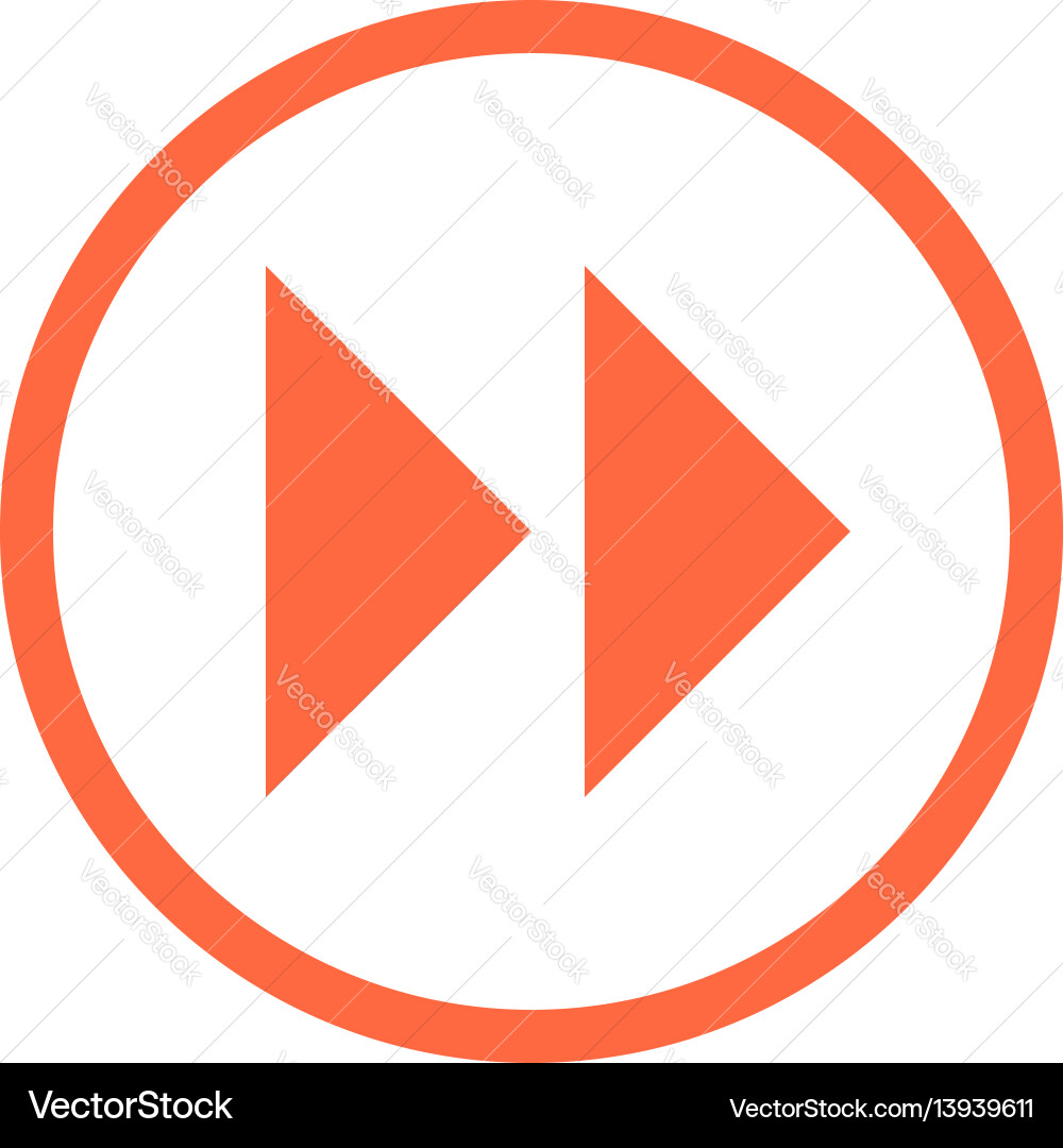 Arrow sign fast forward linear circle icon Arrow sign fast forward linear circle icon vector image