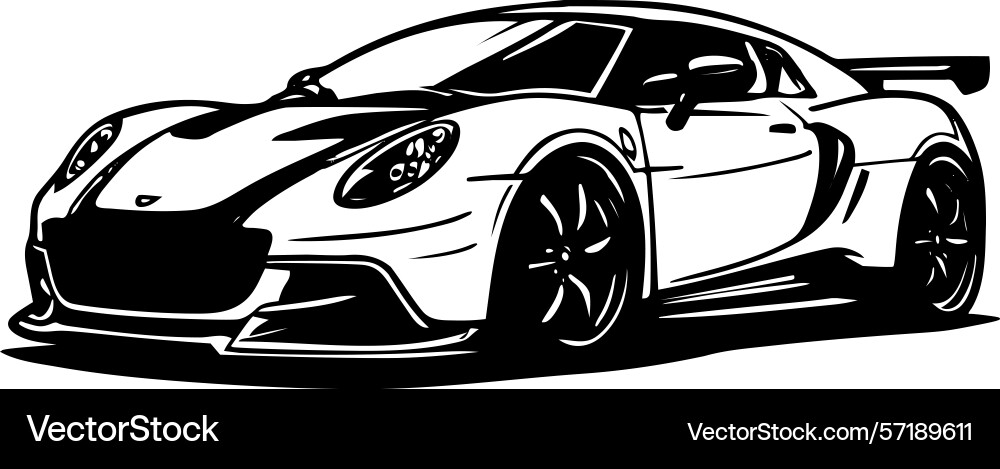Black and white car silhouette image Vector Image