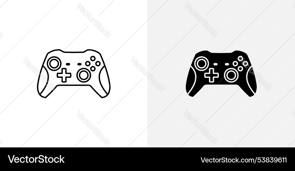 Gamepad Icon Set - Modern Controller vector image