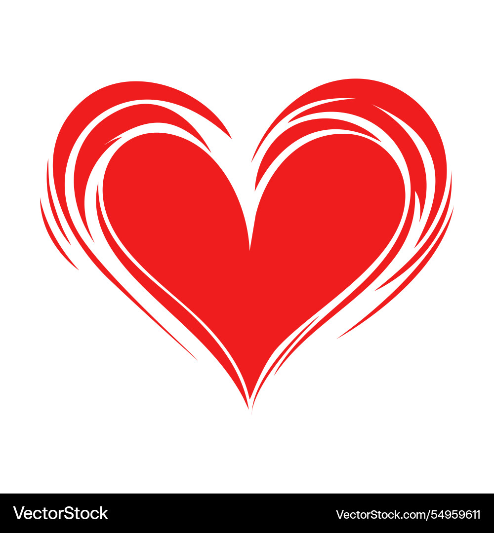 Heart shape design with stylized elements vector image
