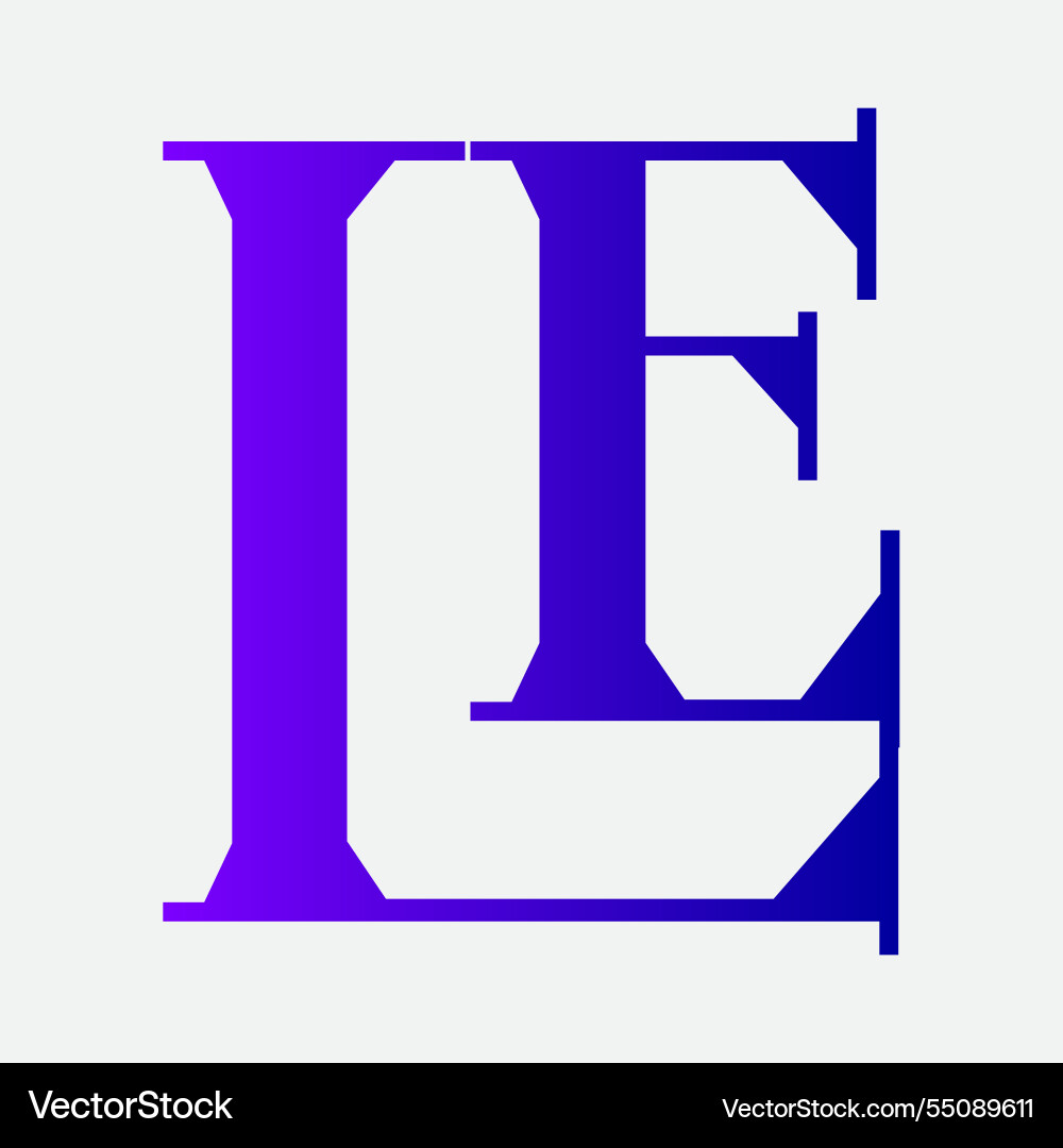 Le symbol initial letter design monogram abstract Le symbol initial letter design monogram abstract vector image