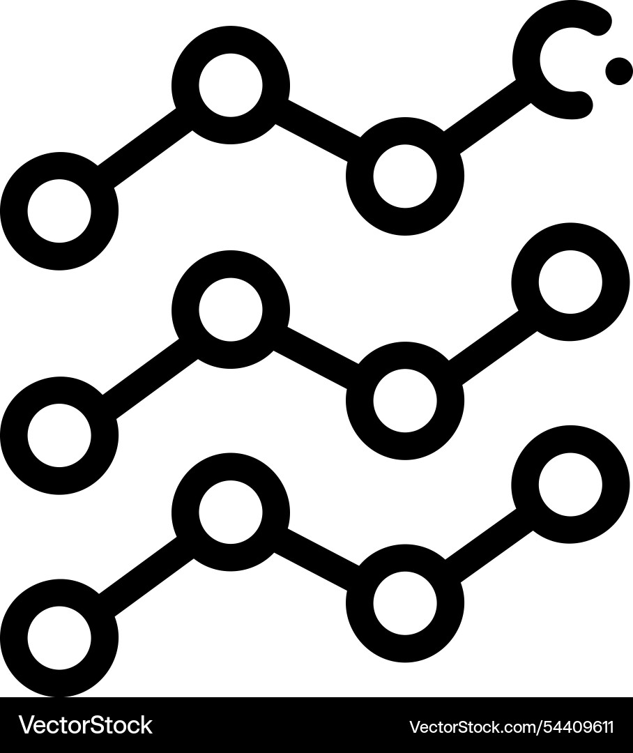 Line chart icon thin linear style design isolated Line chart icon thin linear style design isolated vector image