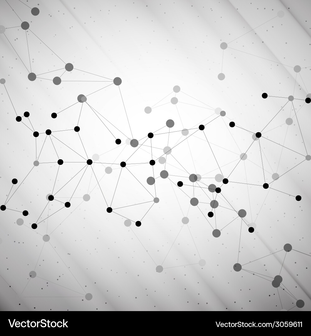 Molecule structure gray background vector image