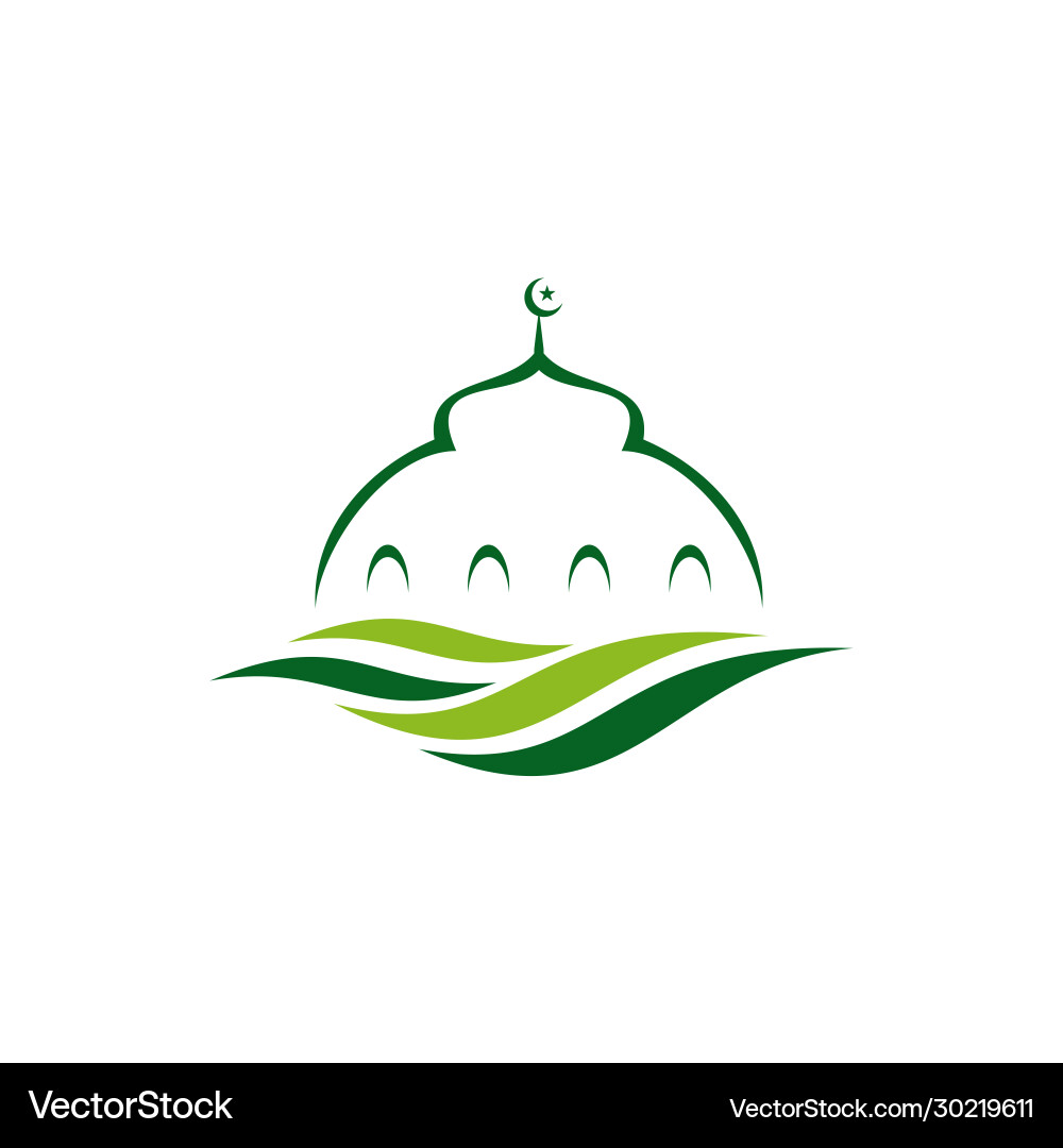 Mosque logo design template Royalty Free Vector Image