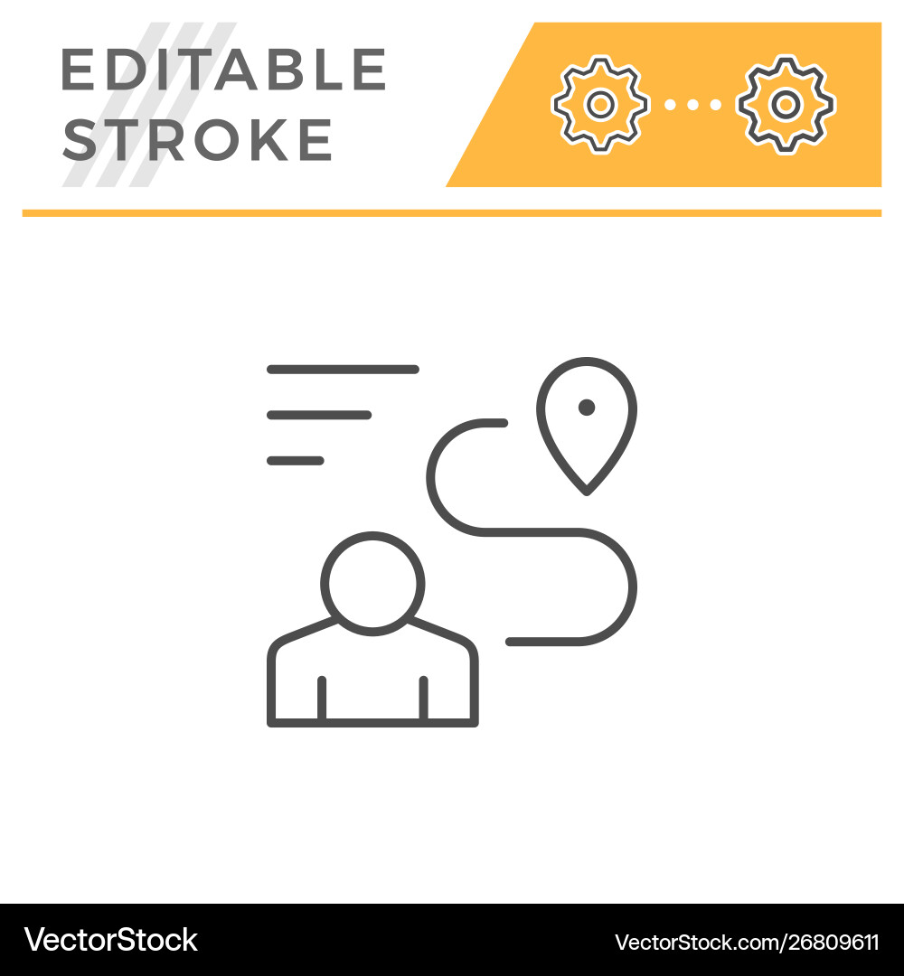 Navigation Route Line Icon Vector Image