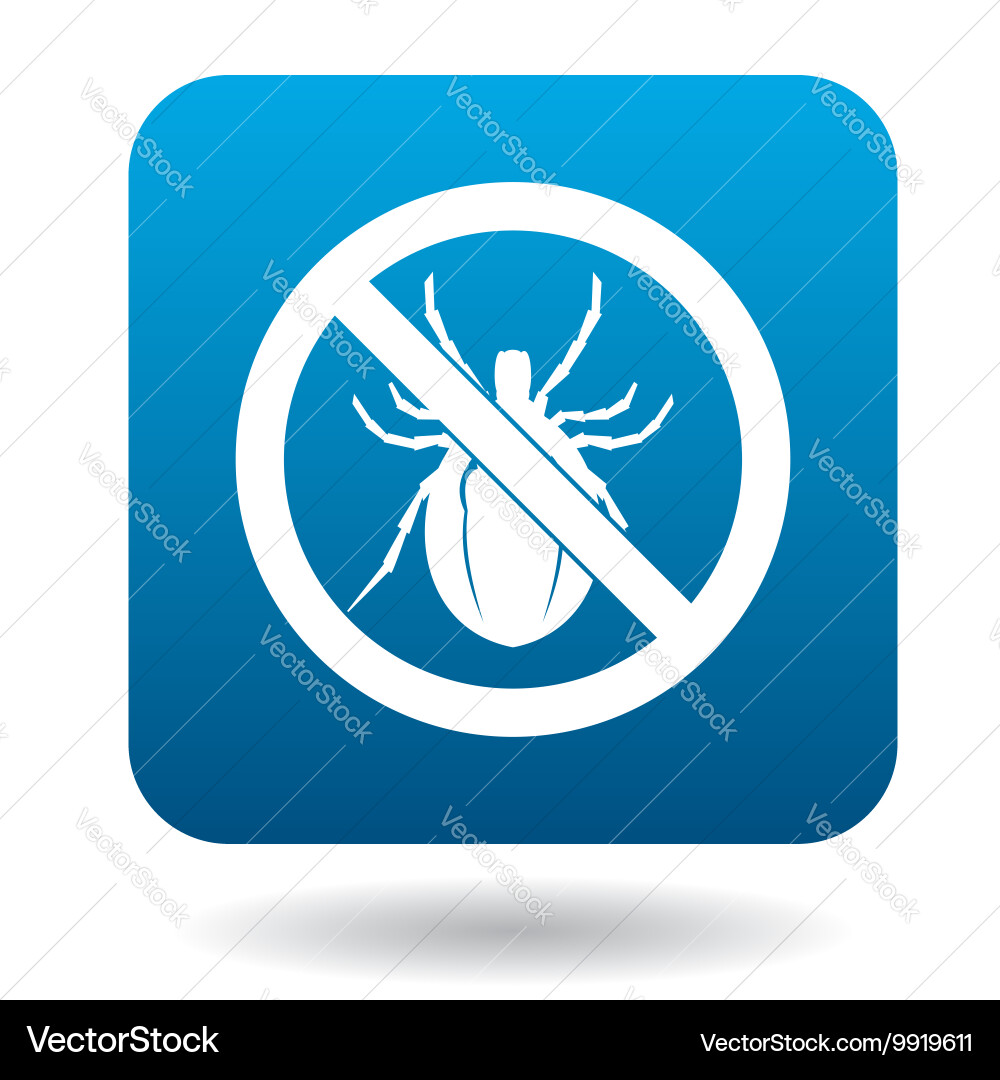 No bug sign icon simple style Vector Image
