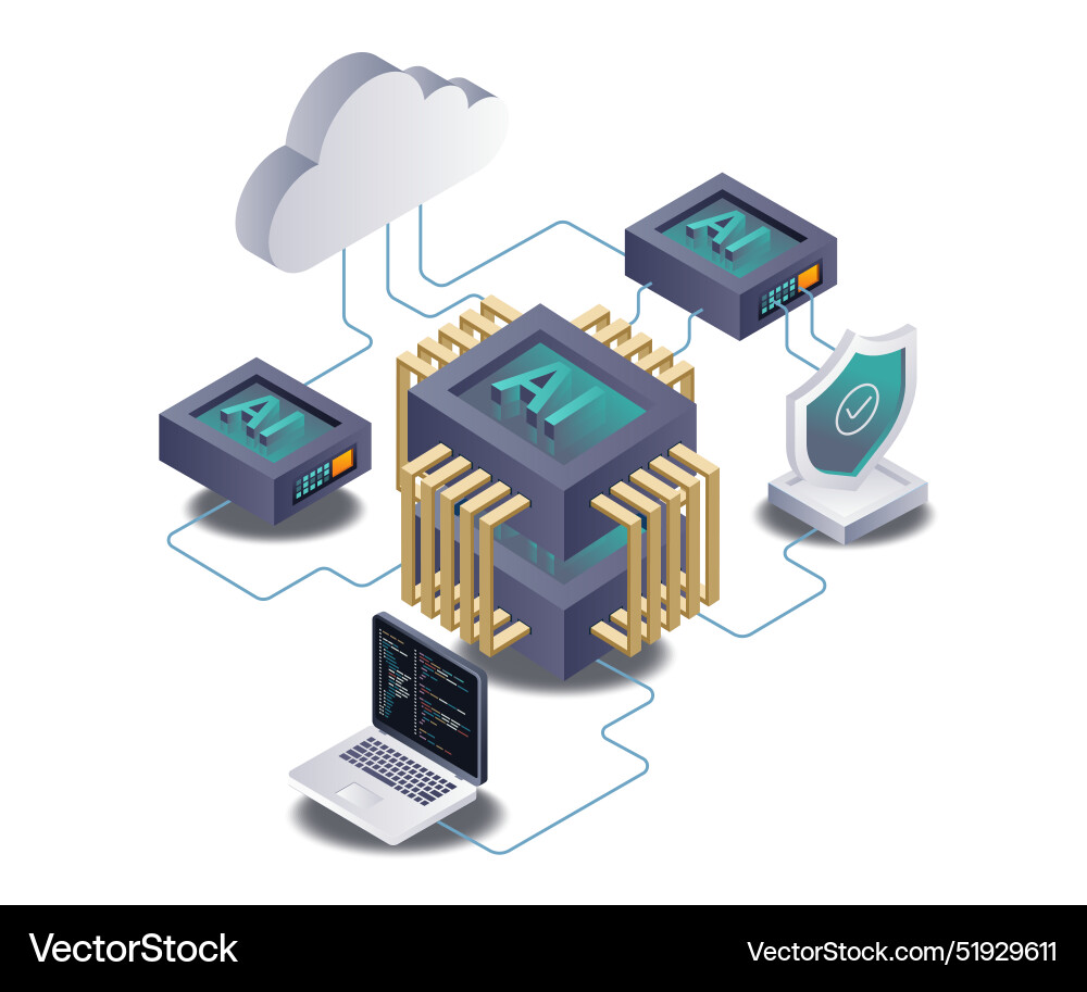 Optimizing data security through ai technology Optimizing data security through ai technology vector image