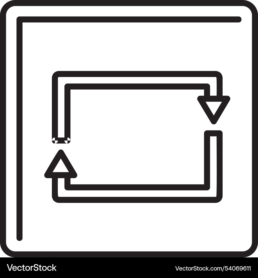 Rectangular arrow line icon design vector image