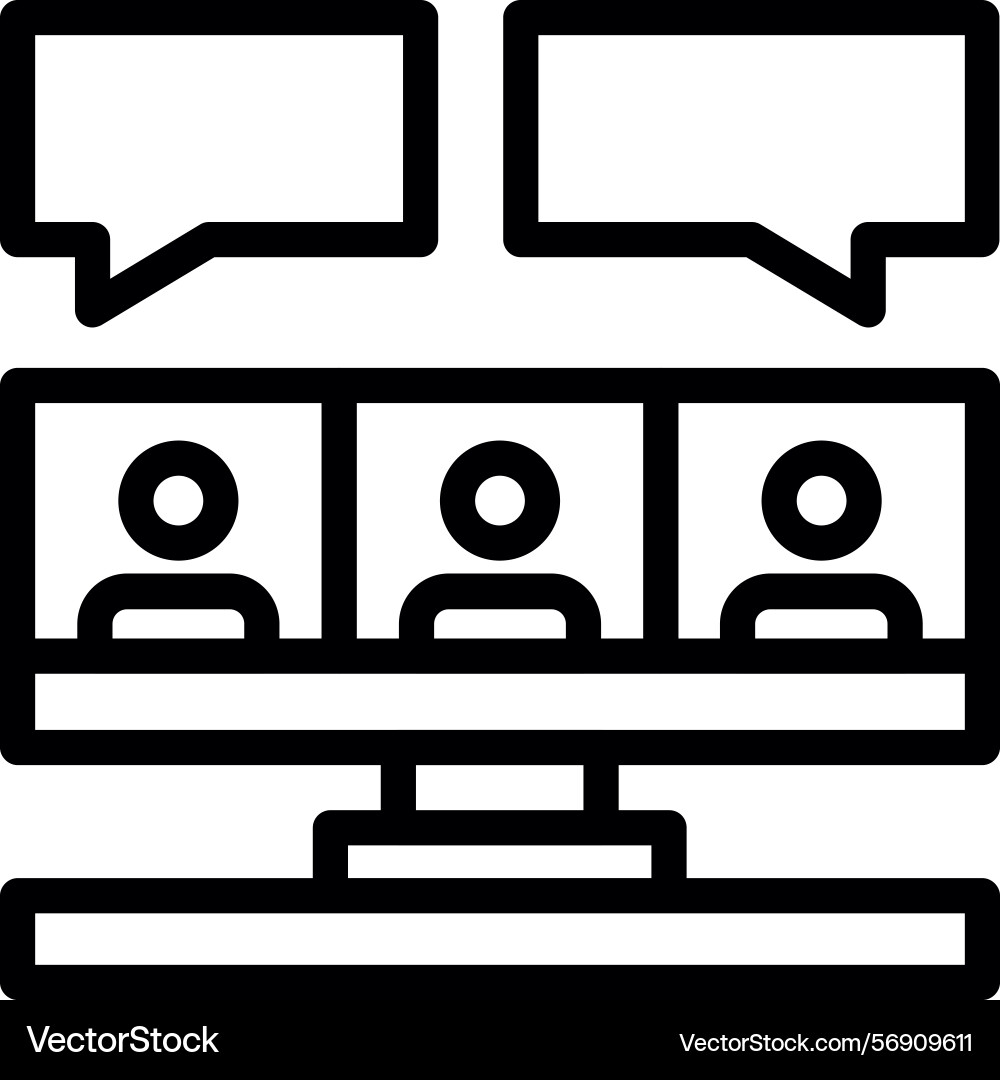 Remote work interviews linear style icon design vector image