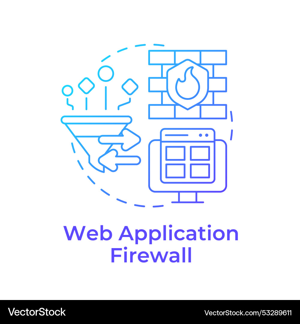 Web application firewall blue gradient concept Web application firewall blue gradient concept vector image
