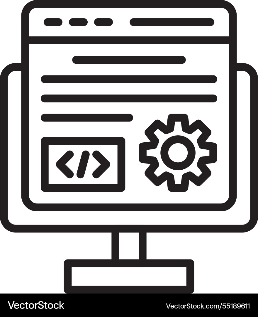 Web development line icon design vector image