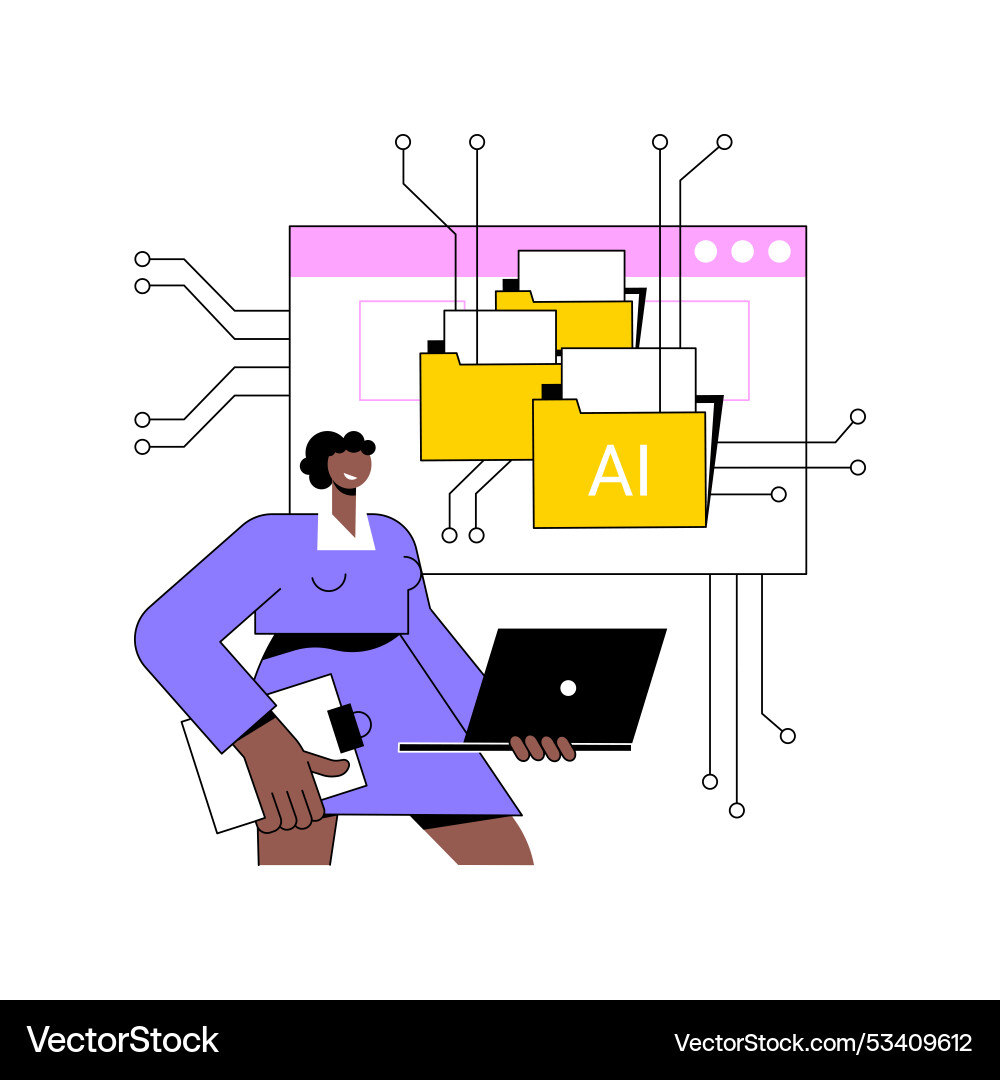 Ai-backed knowledge bases for support abstract Ai-backed knowledge bases for support abstract vector image
