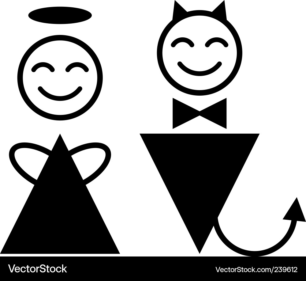 Angel and Devil Symbol Vector Image