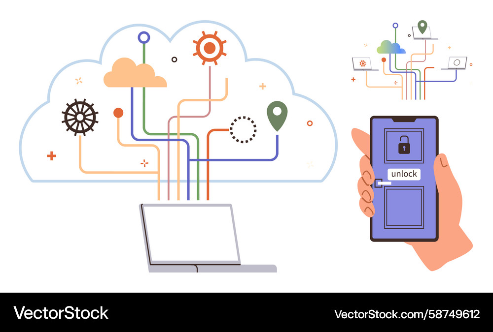 Cloud Connectivity & Device Access Vector Image