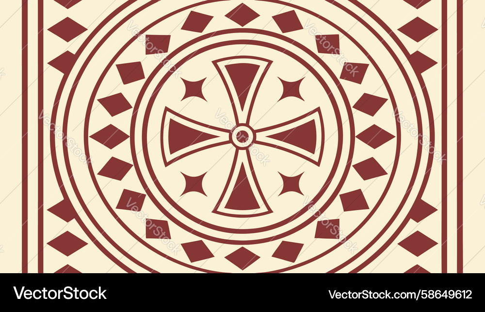 Geometric cross circle pattern abstract motif Vector Image