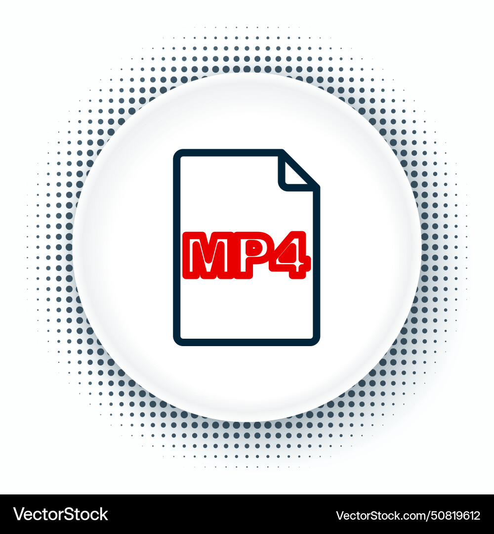 Line mp4 file document download button icon Line mp4 file document download button icon vector image