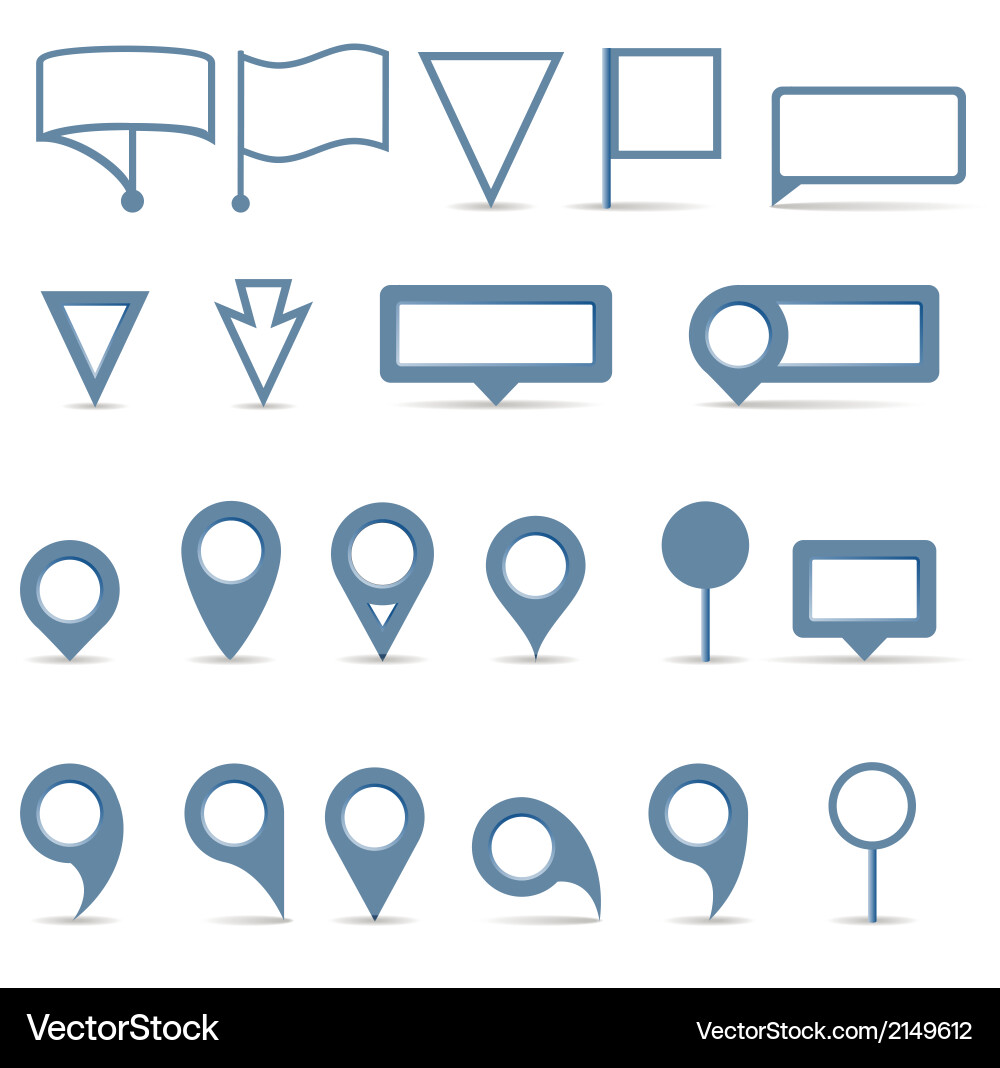 Map pointer icons set vector image
