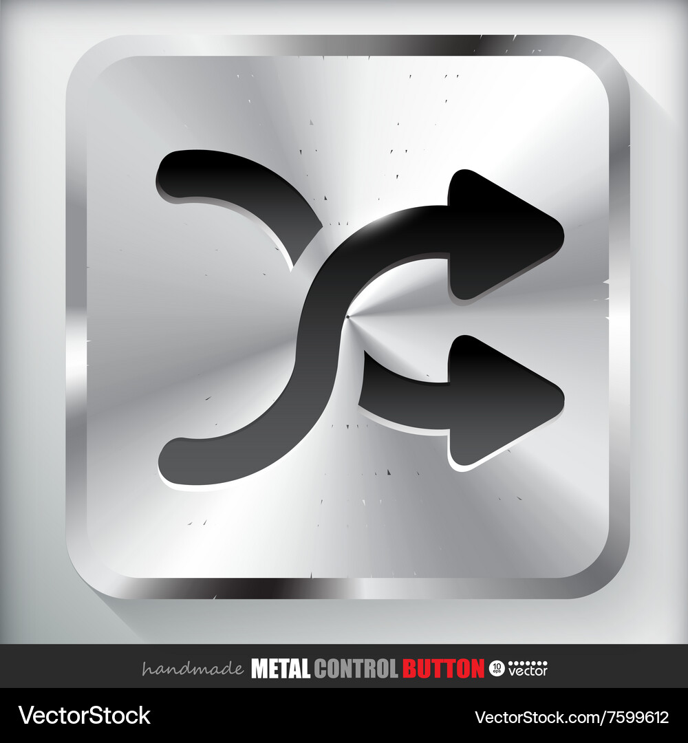 Metal shuffle button applicated for html and flash Vector Image