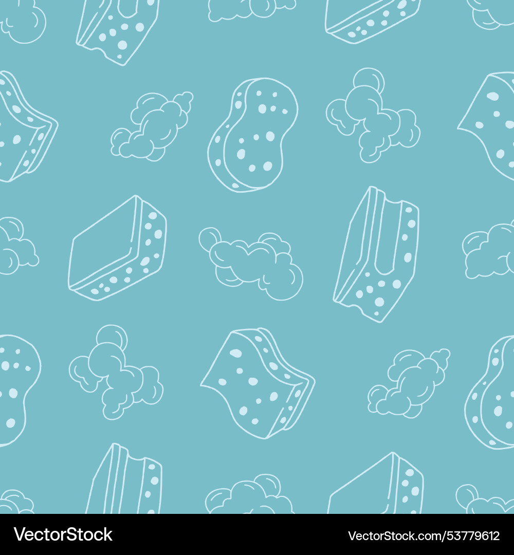 Outline sponge foam bubble seamless pattern Outline sponge foam bubble seamless pattern vector image