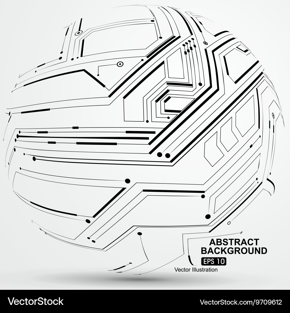 Point and line constructed the sphere wireframe vector image