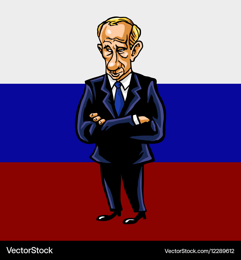Russian president vladimir putin cartoon vector image