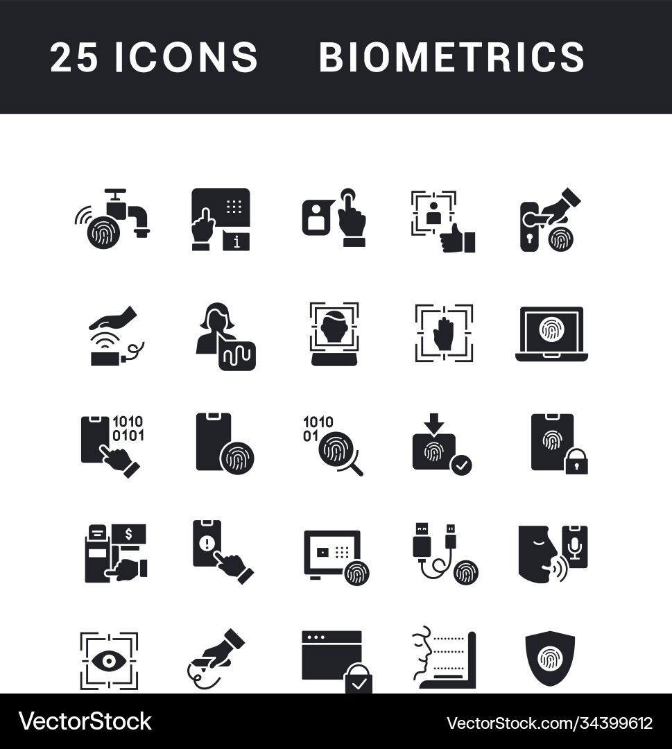 Set simple icons biometrics Set simple icons biometrics vector image