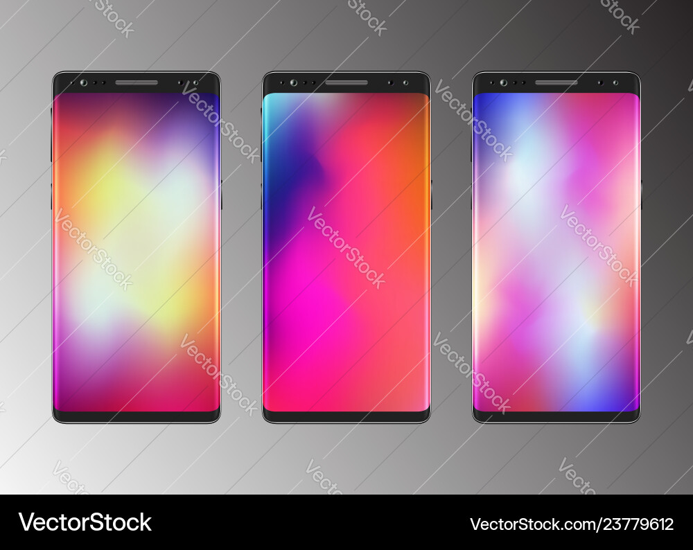 Smartphone with abstract colorful gradient screen Smartphone with abstract colorful gradient screen vector image